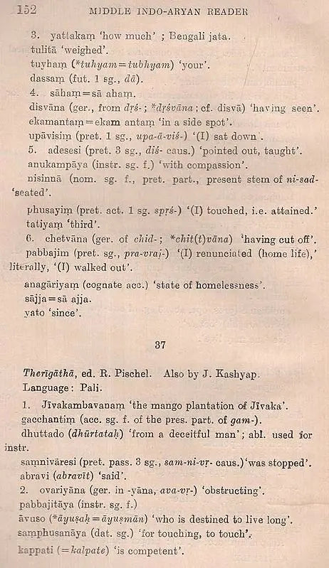A Middle Indo-Aryan Reader in Volume 2: Notes (An Old and Rare Book)