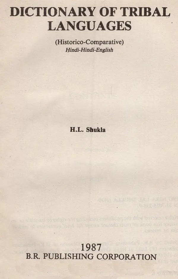 Dictionary of Tribal Languages (Historico- Comparative) - Retail Maharaj