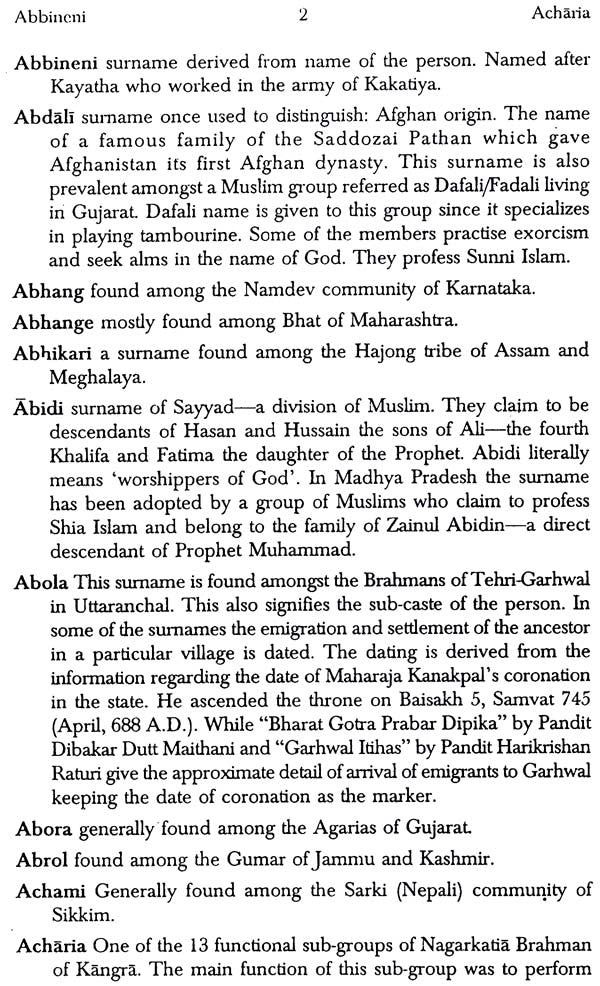 Encyclopaedia of Indian Surnames - Retail Maharaj