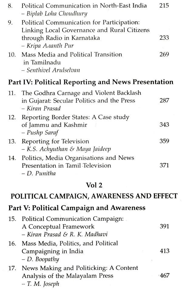Political Communication- The Indian Expereince (Set of 2 Volumes) - Retail Maharaj