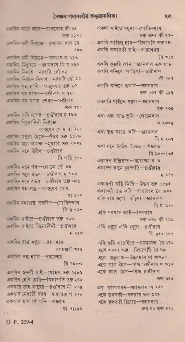 বৈষ্ণব পদাবলীর অনুক্রমণিক – Index of Vaishnava Terms in Bengali (An Old and Rare Book)