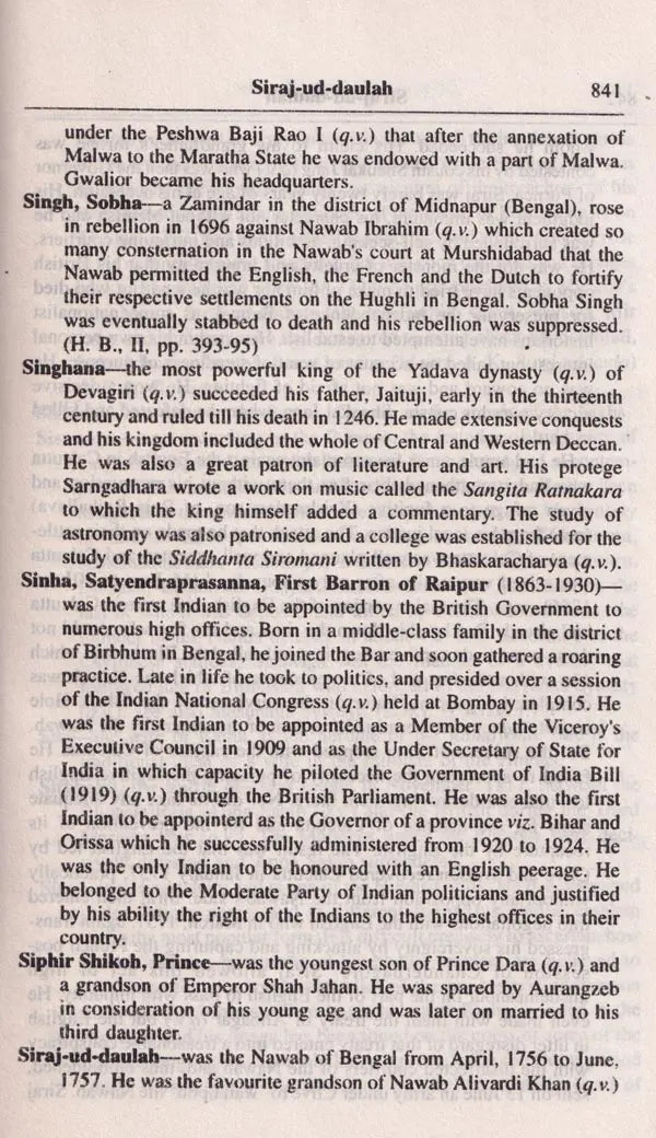 A Dictionary of Indian History (An Old and Rare Book)
