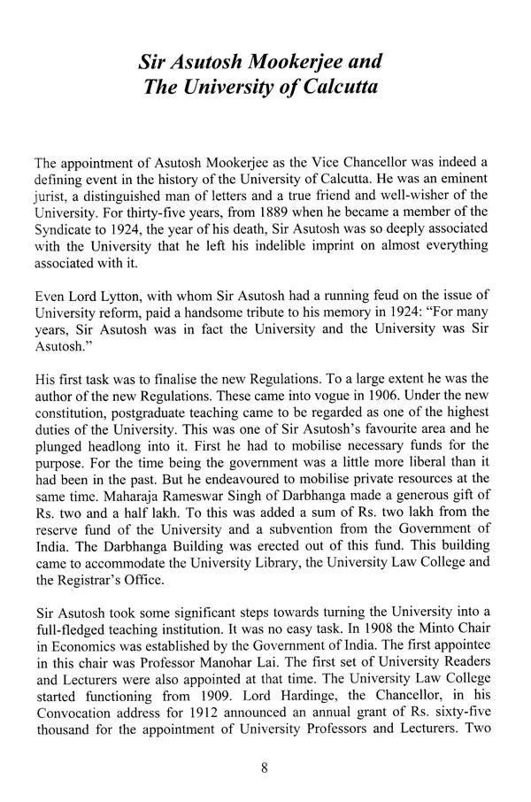 Sri Asutosh Mookerjee: A Tribute
