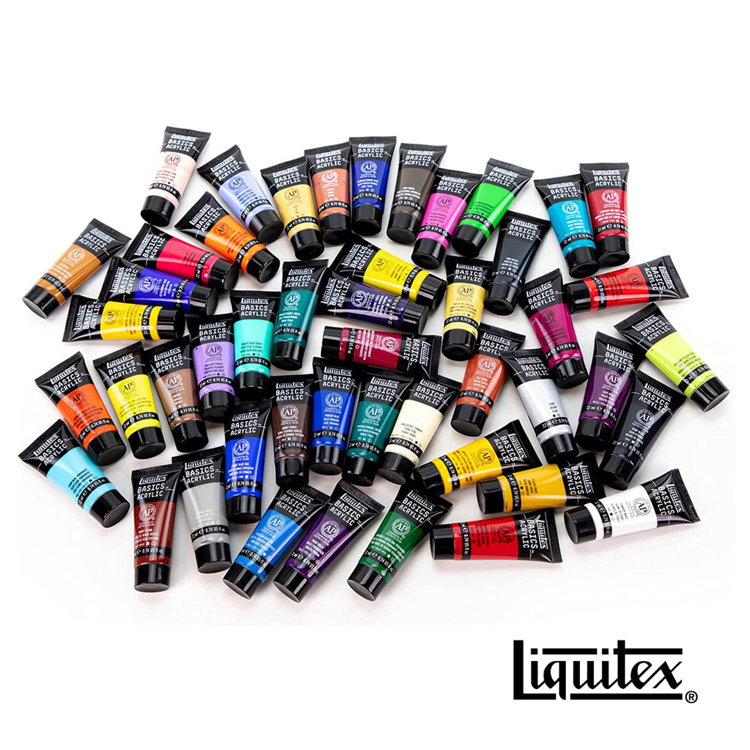 Liquitex Basics Acrylic Paint Tube Set Professional Artist Colour Set for Canvas and Mixed Media Art - Retail Maharaj