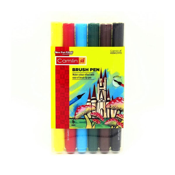 Camlin Brush Pen Set of 6 Shades - Retail Maharaj