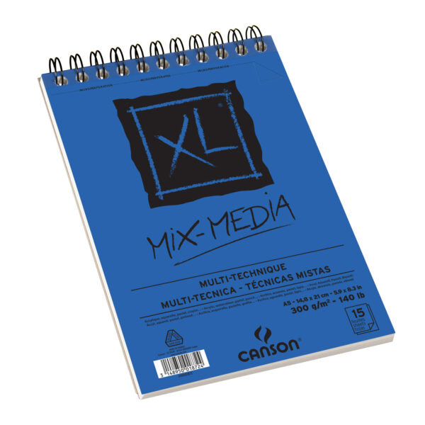 Canson XL Mixed Media Sketchbook 300 GSM Spiral Bound for Watercolour Acrylic and Gouache - Retail Maharaj