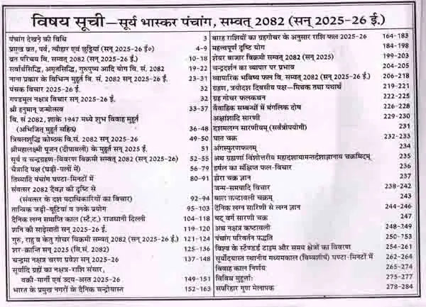 सूर्य भास्कर पंचांग विक्रम संवत् 2082, सन् 2025-26: Surya Bhaskar Panchang Vikram Samvat 2082, Year 2025-26 - Retail Maharaj