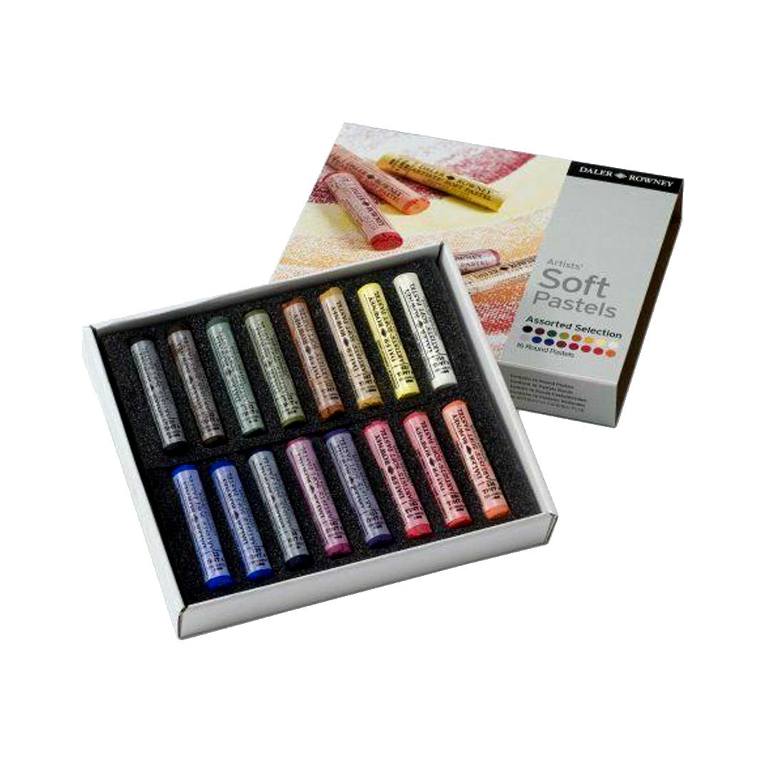 Daler Rowney Artists Soft Pastels Set of 16 Professional Colours - Retail Maharaj