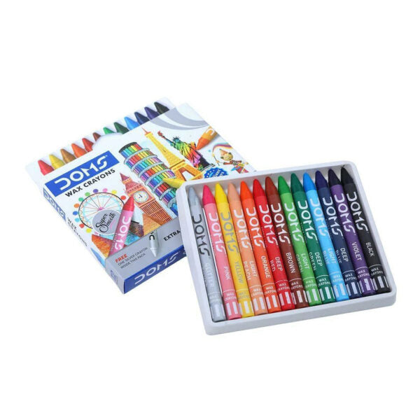DOMS Extra Long Wax Crayons – 12 Shades - Retail Maharaj
