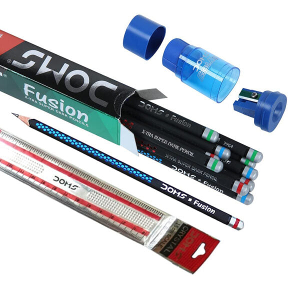DOMS Fusion X-TRA Super Dark Graphite Pencil Set - Retail Maharaj