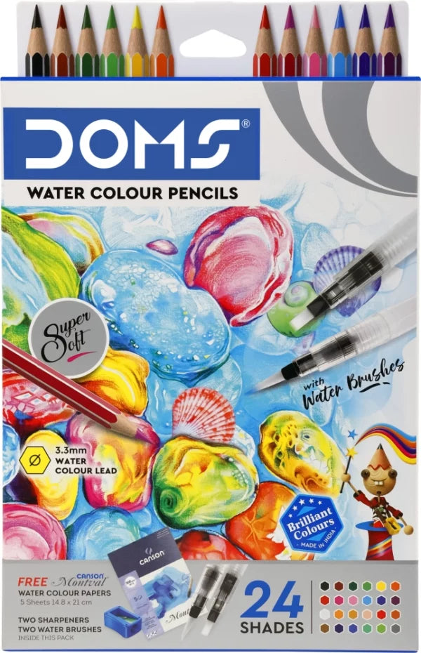 DOMS Water Colour Pencil Set – 12 & 24 Shades - Retail Maharaj