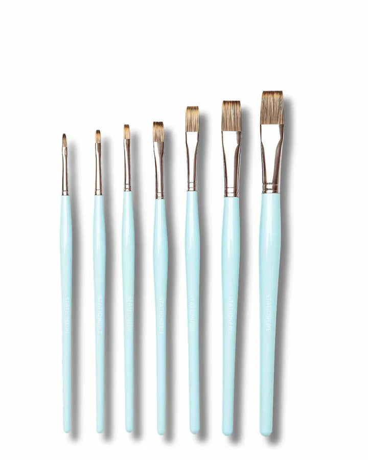 Retail Maharaj Flat Brush Set of 7 SH Mangosta - Retail Maharaj