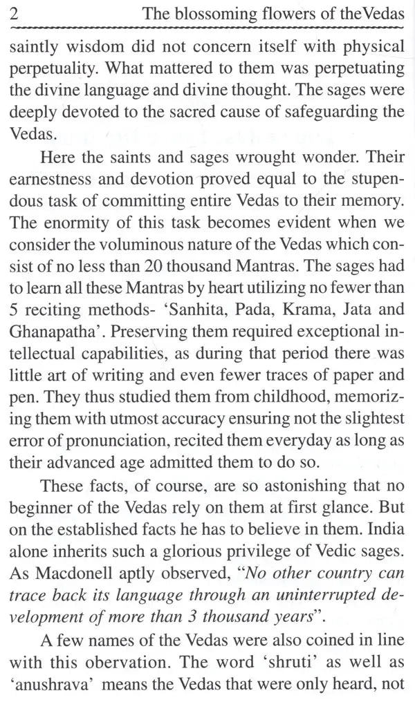 The Blossoming Flowers of the Vedas - Retail Maharaj