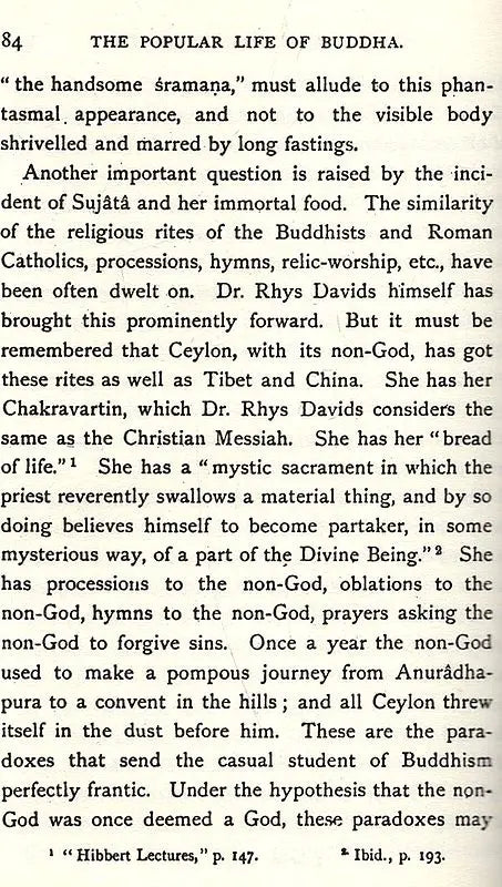 The Popular Life of Buddha - Containing an Answer to The Hibbert Lectures of 1881