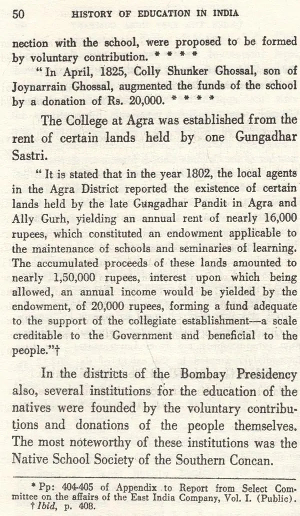 History of Education in India Under the Rule of the East India Company
