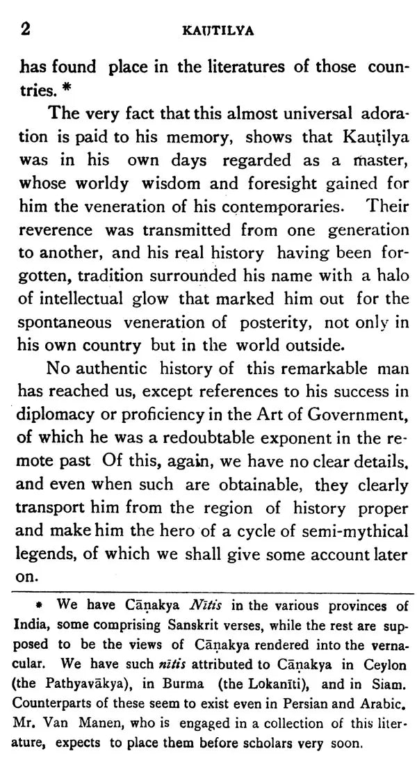 Kautilya or An Exposition of His Social Ideal and Political Theory