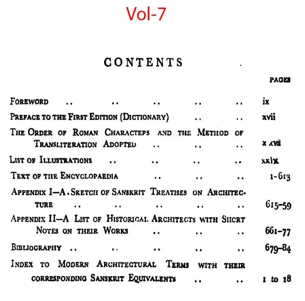 Manasara Series of Indian and Hindu Architecture (Set of 7 Volumes)