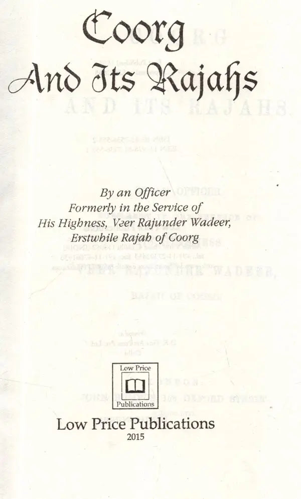 Coorg and Its Rajas