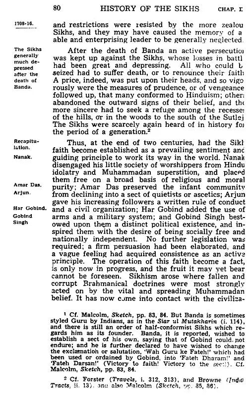 History of Sikhs From The Origin of The Nation to Battles of The Sutlej