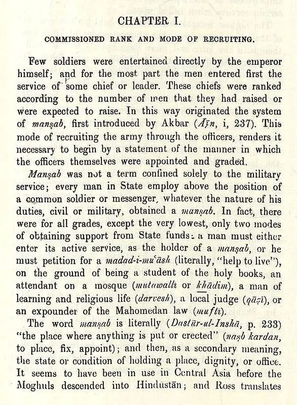 The Army of the Indian Moghuls: Its Organization and Administration