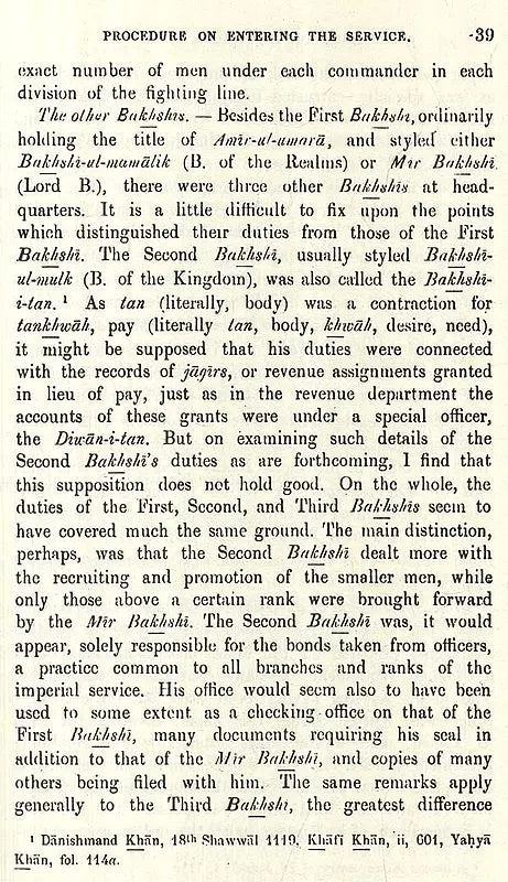 The Army of the Indian Moghuls: Its Organization and Administration