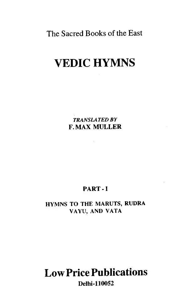 Vedic Hymns (Sacred Books of The East) – Set of 2 Parts