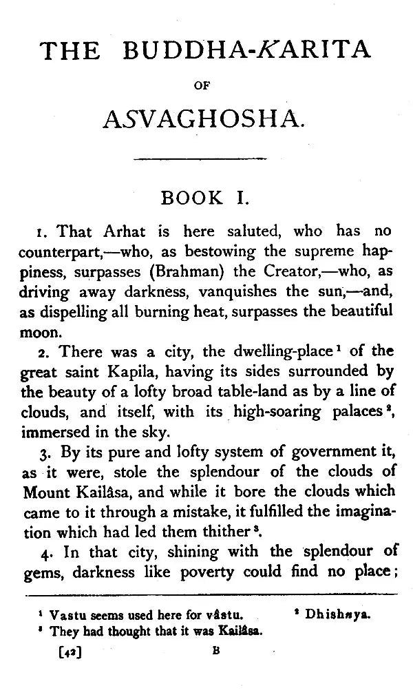 Buddhist Mahayana Texts: The Buddha-Carita of Asvaghosha (Part-I)