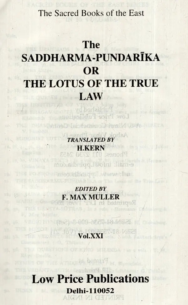 The Saddharma-Pundarika or The Lotus of the True Law