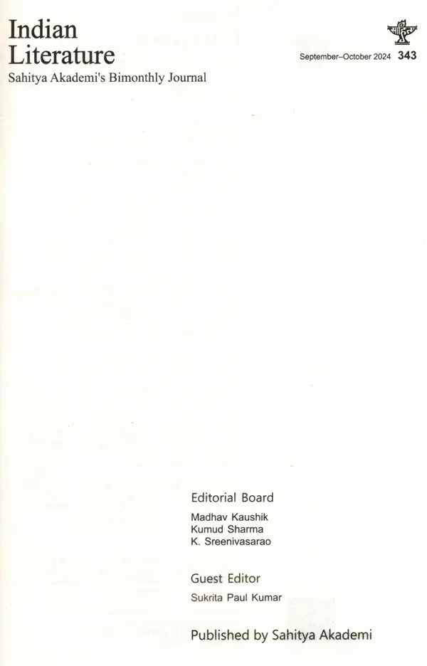 ndian Literature- Sahitya Akademi's Bimonthly Journal (Sept-Oct 2024,343) - Retail Maharaj