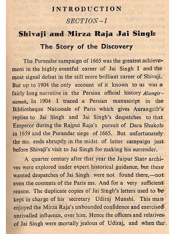 Shivaji's Visit to Aurangzib at Agra – A Collection of Contemporary Rajasthani Letters from the Jaipur State Archives