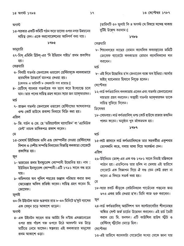 কলকাতা - ইতিহাসের দিনলিপি: Itihasher Dinalipi