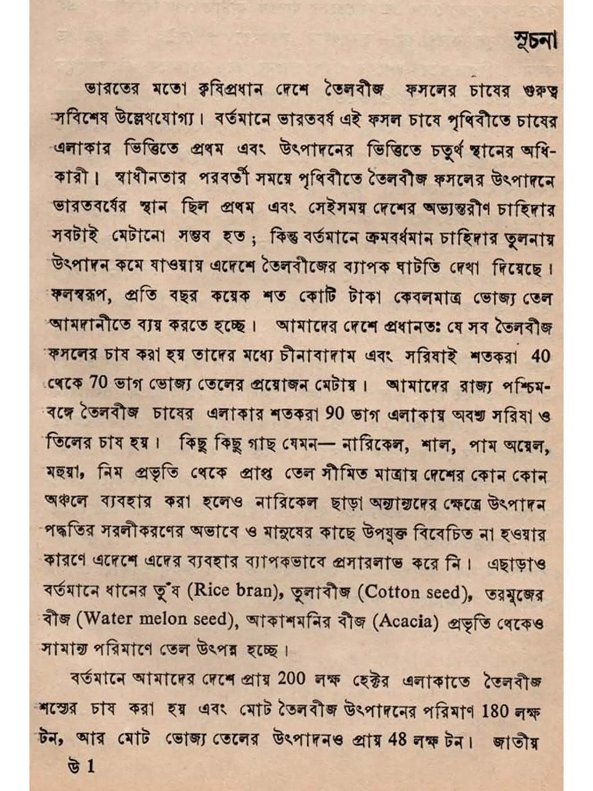 উদ্ভিদজাত তেল ও স্নেহপদার্থ উৎপাদন ও ব্যবহার (Udvidjata Tel o Snehapadartha)