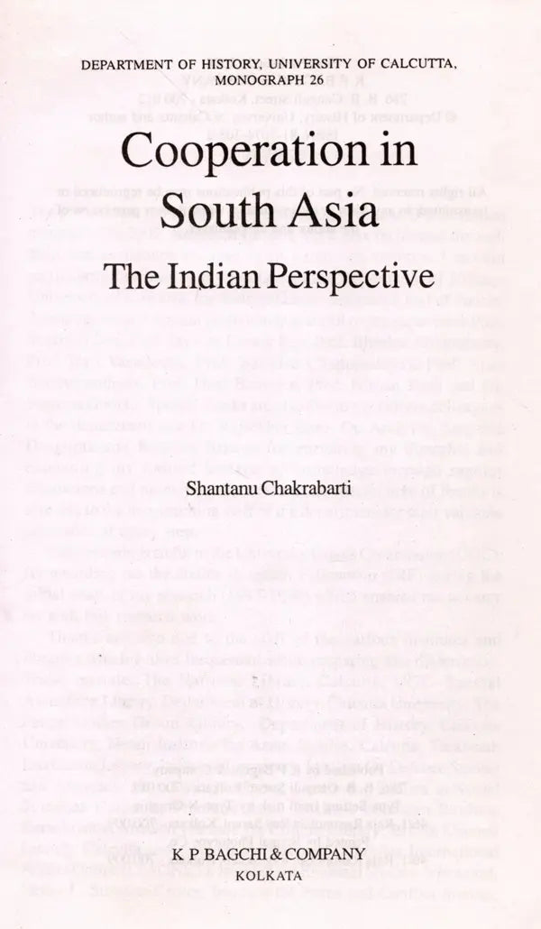 Cooperation in South Asia- The Indian Perspective