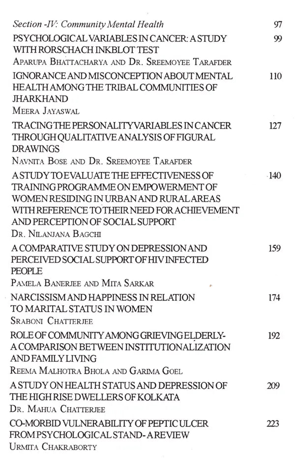 Recent Approaches in Mental Health Research