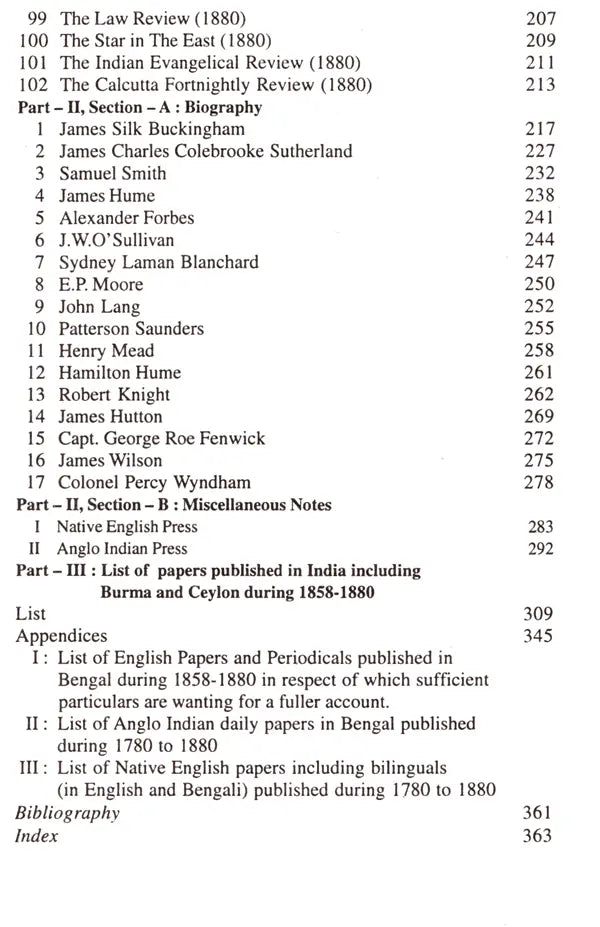 History of English Press in Bengal 1858-1880- With List of Papers Published in India (Including Burma and Ceylon)