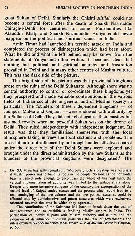 Muslim Society in Northern India During the 15th and First Half of the 16th Century (An Old and Rare Book) - Retail Maharaj