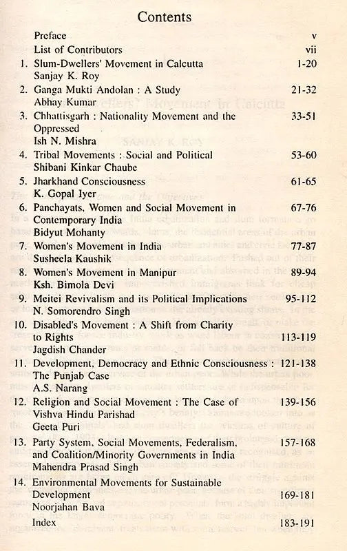 Social Movements in Contemporary India (An Old and Rare Book)