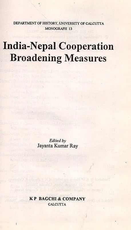 India-Nepal Cooperation Broadening Measures (An Old Rare Book)