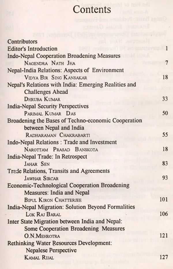India-Nepal Cooperation Broadening Measures (An Old Rare Book)