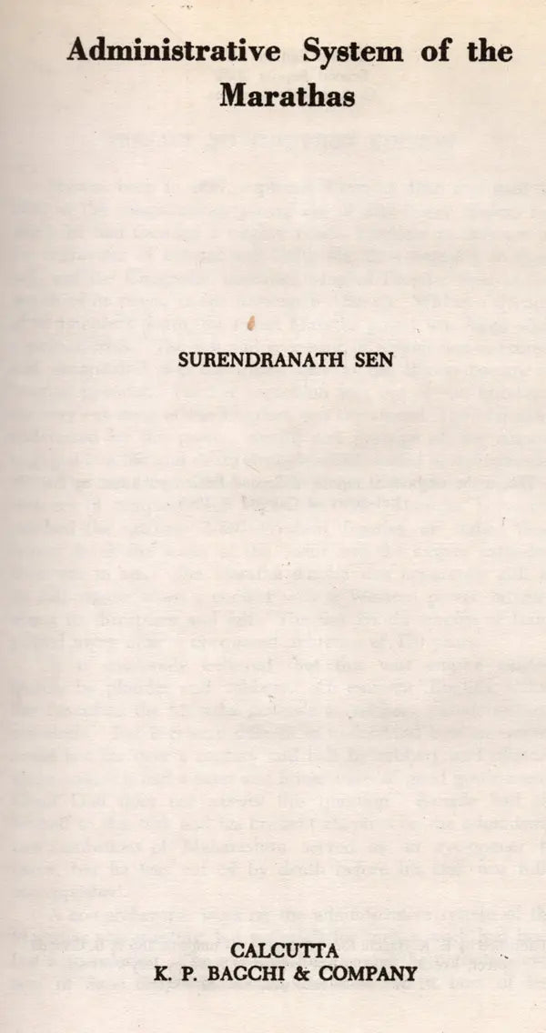 Administrative System of the Marathas (An Old Rare Book)