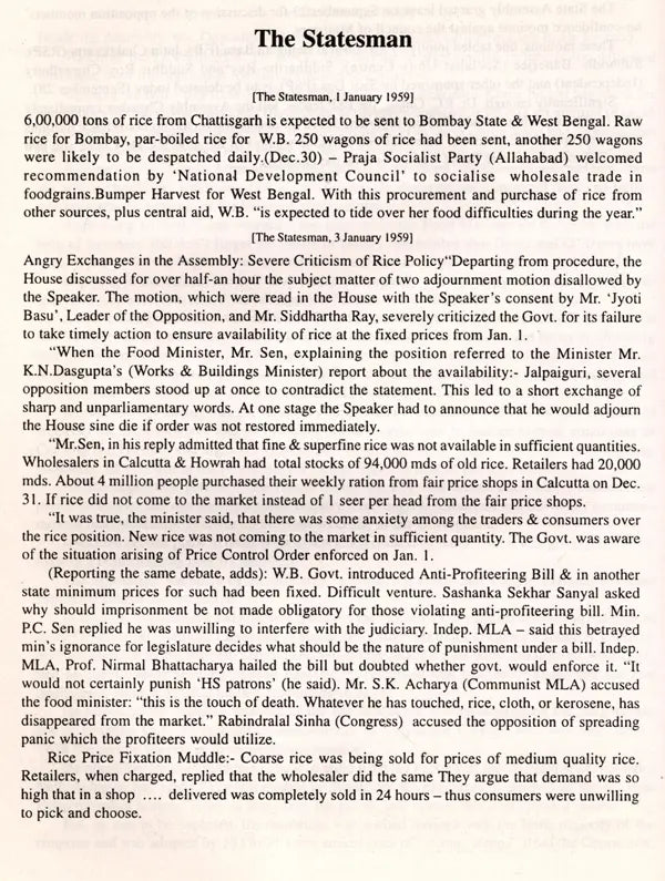 Food Movement of 1959- Documenting a Turning Point in the History of West Bengal (An Old and Rare Book) - Retail Maharaj