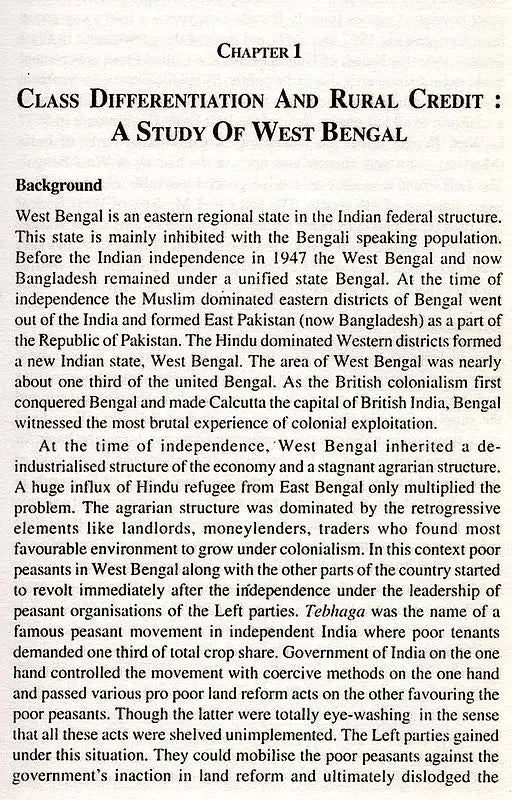 Rural Credit and Class-Differentiation- West Bengal Under Left Interventionist Regime - Retail Maharaj
