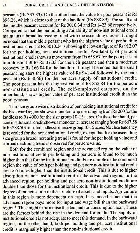 Rural Credit and Class-Differentiation- West Bengal Under Left Interventionist Regime - Retail Maharaj