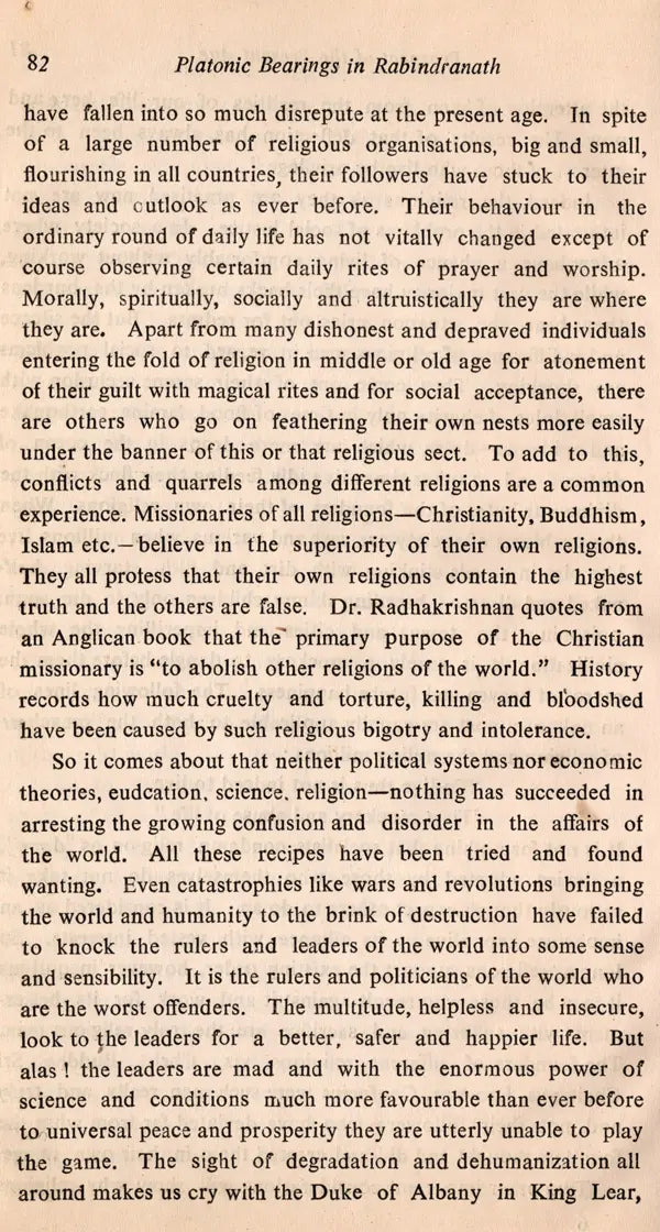 Platonic Bearings in Rabindranath (An Old and Rare Book) - Retail Maharaj