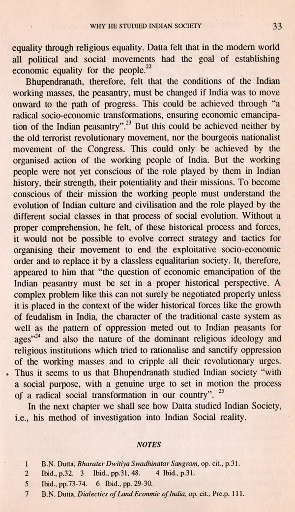 Bhupendranath Datta and His Study of Indian Society (An Old and Rare Book) - Retail Maharaj