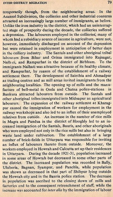 Internal Migration in India- A Case Study of Bengal (An Old and Rare Book) - Retail Maharaj