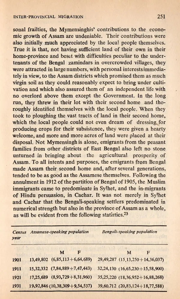 Internal Migration in India- A Case Study of Bengal (An Old and Rare Book) - Retail Maharaj