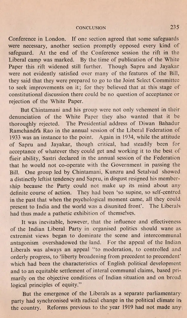 Political Activity of the Liberal Party in India 1919-1937 (An Old and Rare Book) - Retail Maharaj