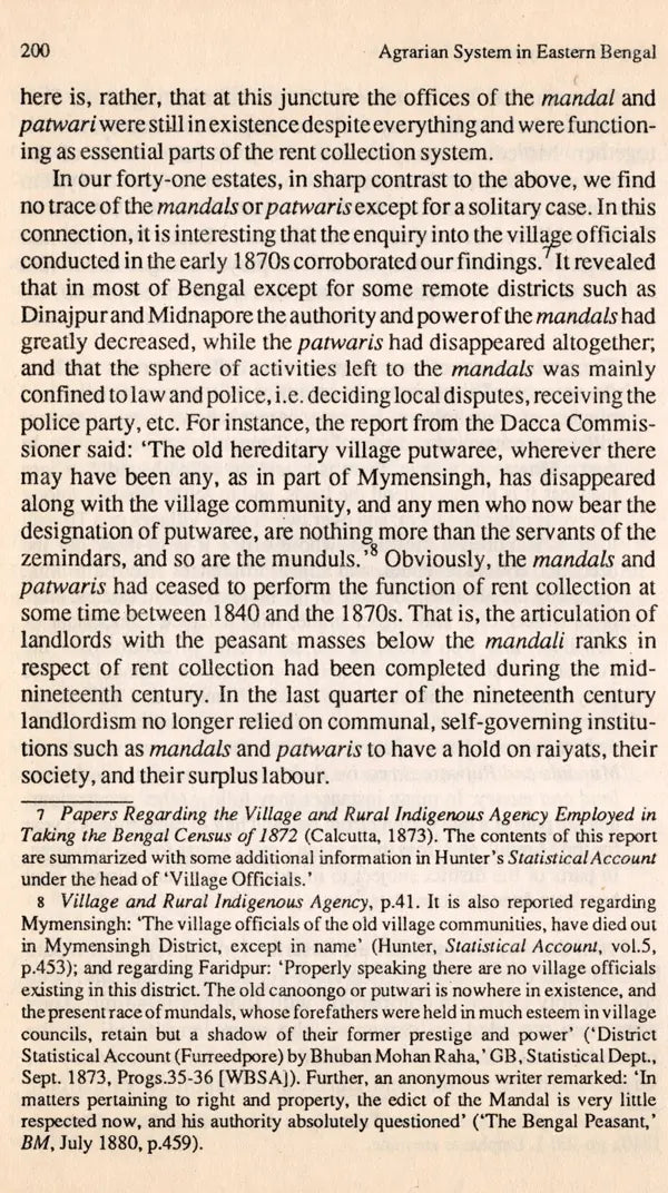 Agrarian System in Eastern Bengal C. 1870-1910 (An Old and Rare Book) - Retail Maharaj