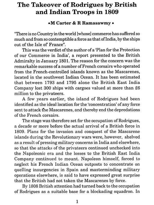 The British Conquest of Mauritius (The Contributions of Sepoys at the Battle of Long Mountain) - Retail Maharaj